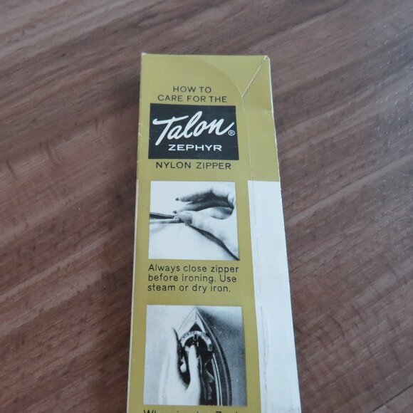 VINTAGE TALON 1960s Zephyr Metal Zipper in Lemon Yellow Retro Hippie NWT - Picture 7 of 7